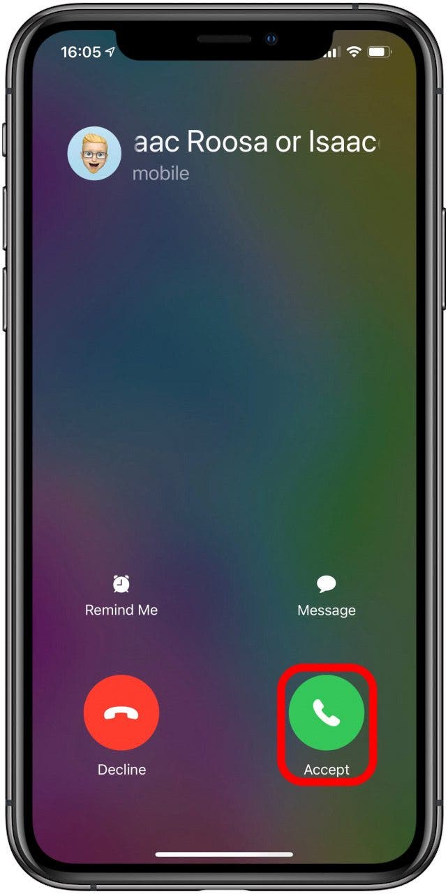 Répondez à l'appel sur votre iPhone.