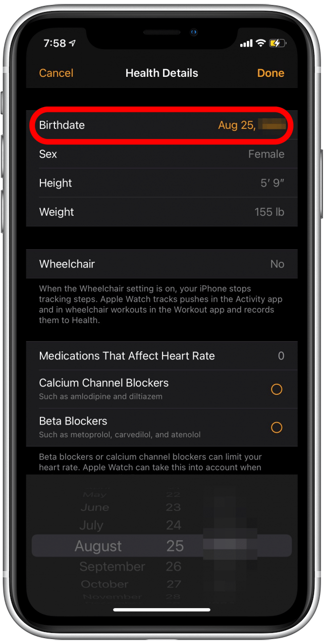 Sélectionnez la ligne que vous souhaitez modifier