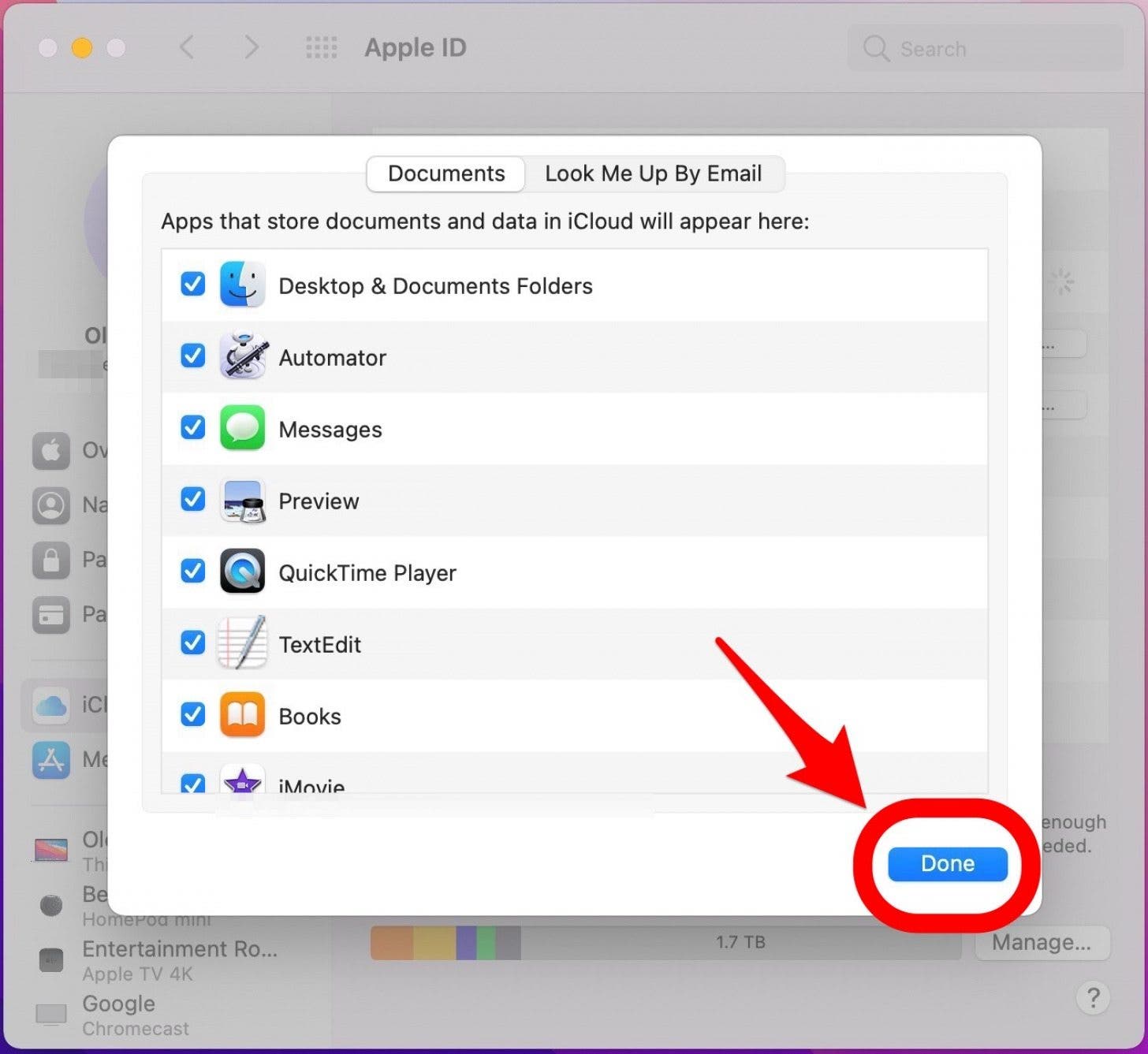 Cliquez sur Terminé - comment sauvegarder mon macbook pro