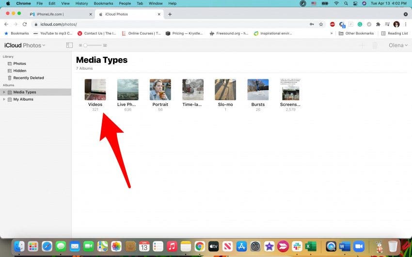 Sous Types de médias, sélectionnez Vidéos.