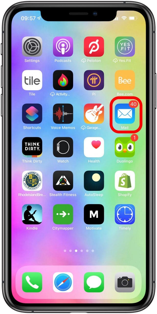 Ouvrez l'application Courrier