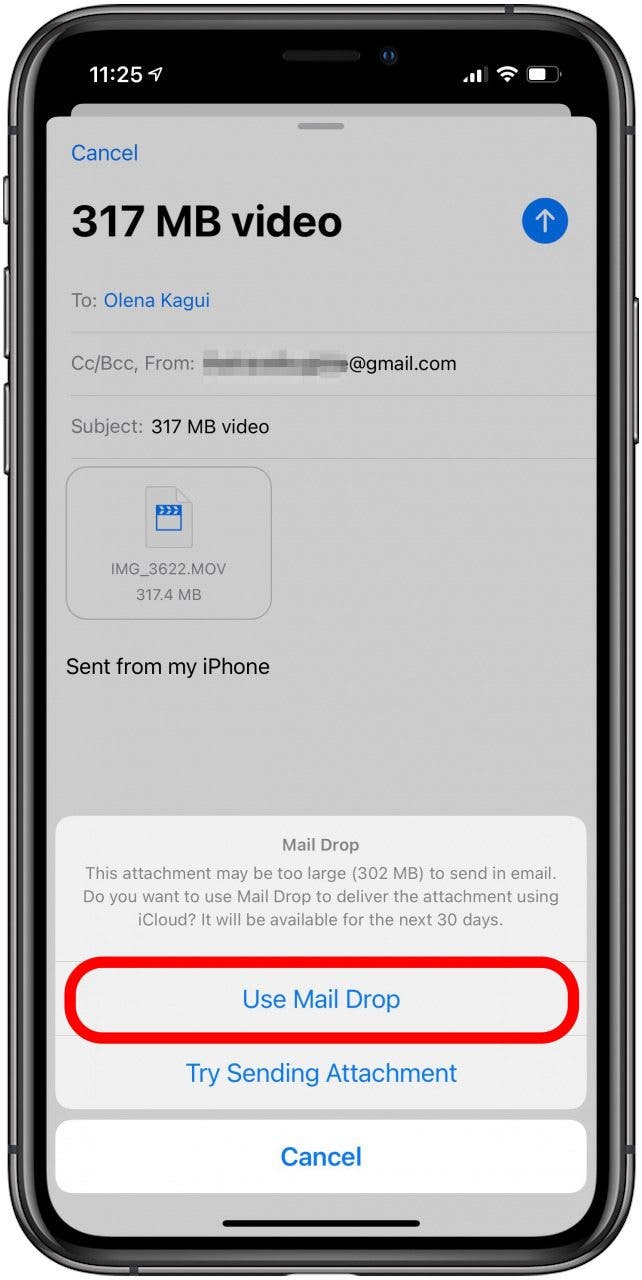 Utilisez Mail Drop pour joindre des fichiers de moins de 5 Go