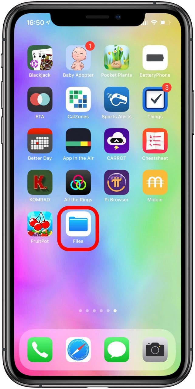 Ouvrir l'application Fichiers sur votre iPhone
