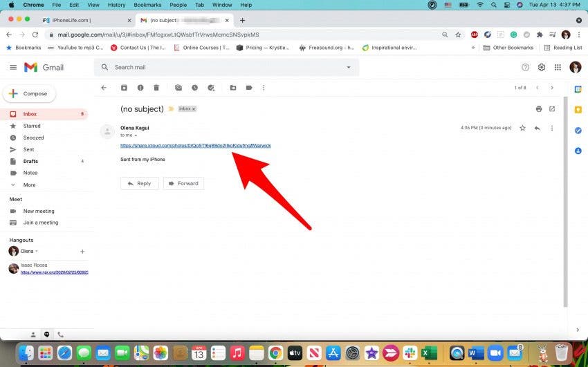Pour télécharger le fichier, vous devrez ouvrir le lien sur l'appareil avec lequel vous partagez.