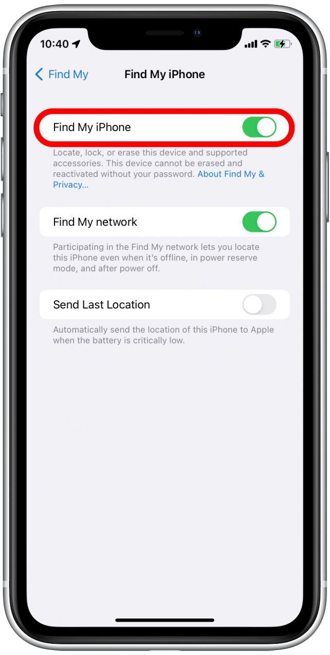 Désactiver Localiser mon iPhone