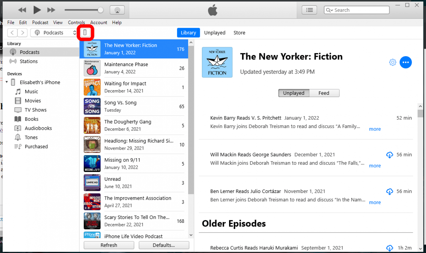 Cliquez sur l'icône iPhone/iPad