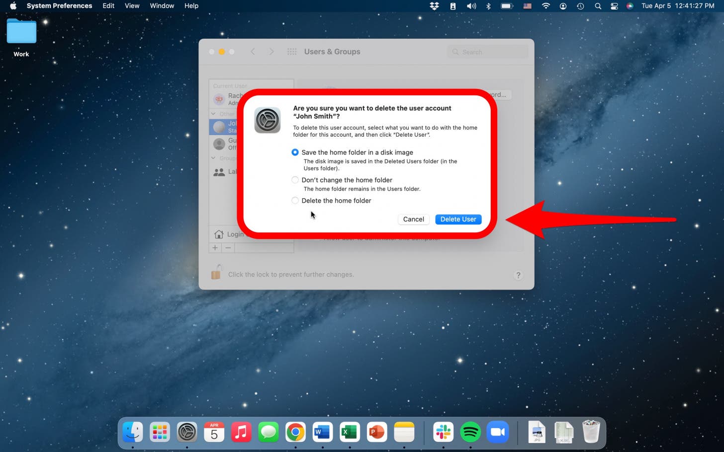 supprimer un utilisateur sur mac
