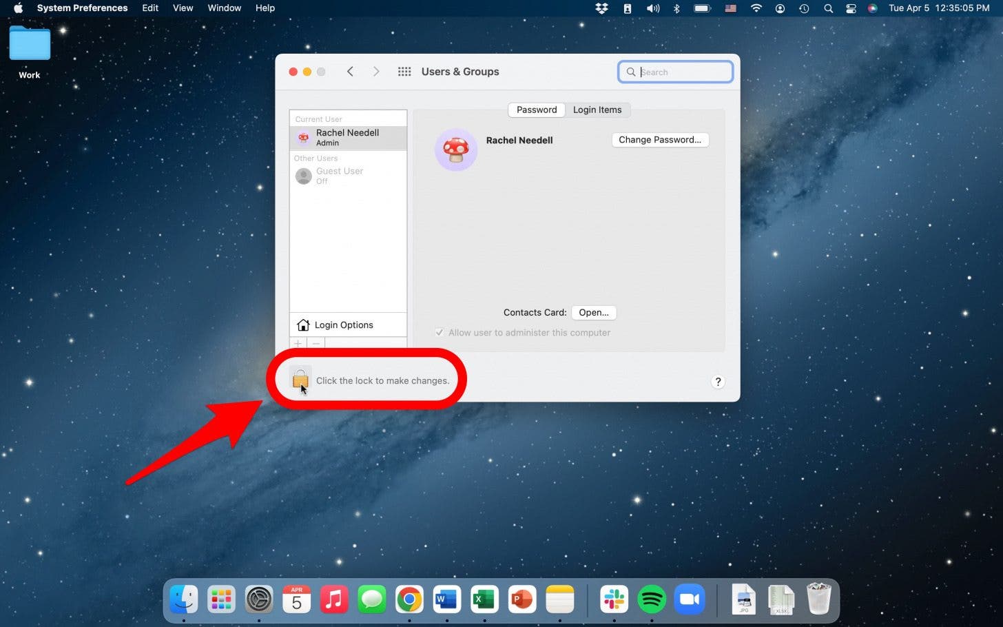 déverrouiller pour apporter des modifications