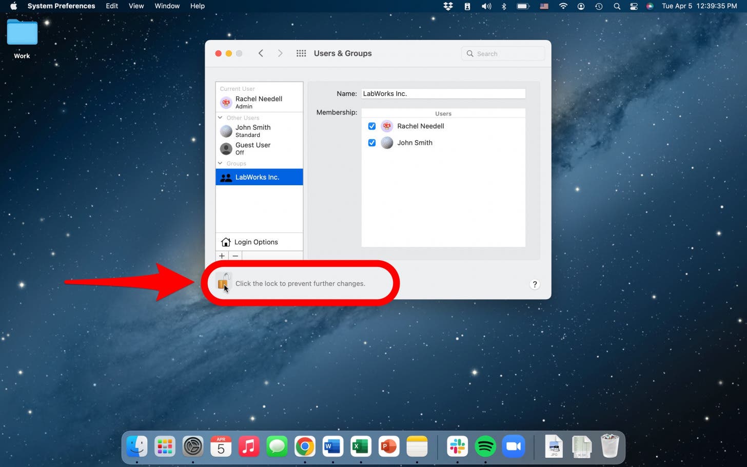 mettre à jour le verrouillage des paramètres du profil de connexion