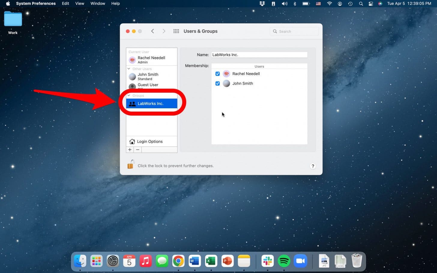 Supprimer un groupe mac