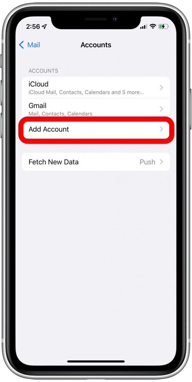 ajouter plusieurs comptes de messagerie à l'application de messagerie iphone