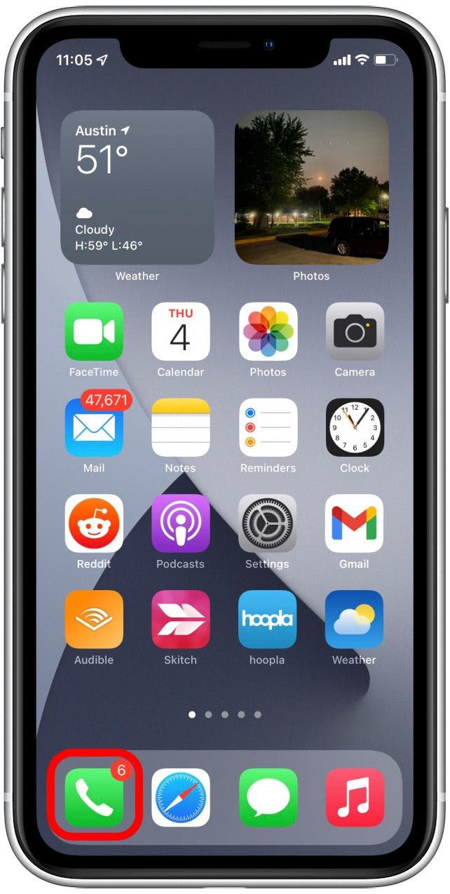 Ouvrir l'application Téléphone