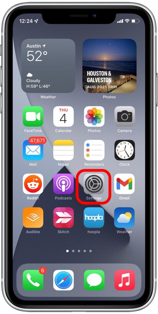 Ouvrir l'application Paramètres
