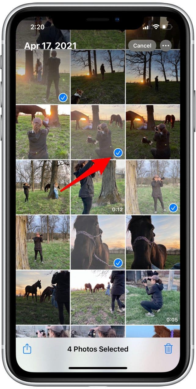 images sélectionnées à convertir en PDF