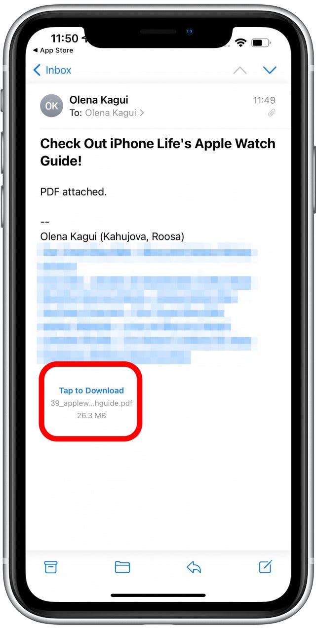 Appuyez sur pour télécharger la pièce jointe.