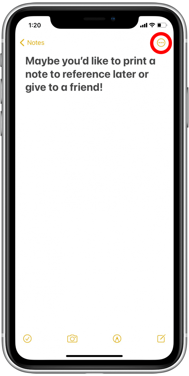 Appuyez sur l'icône Plus pour imprimer
