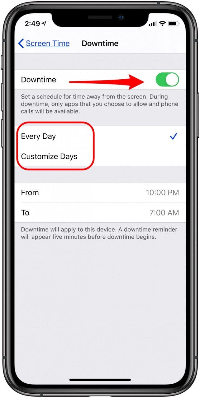 comment activer les temps d'arrêt sur iphone