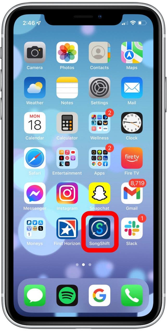 Ouvrez l'application SongShift