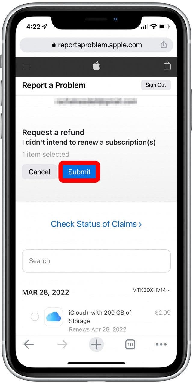 remboursement sur l'achat de l'App Store