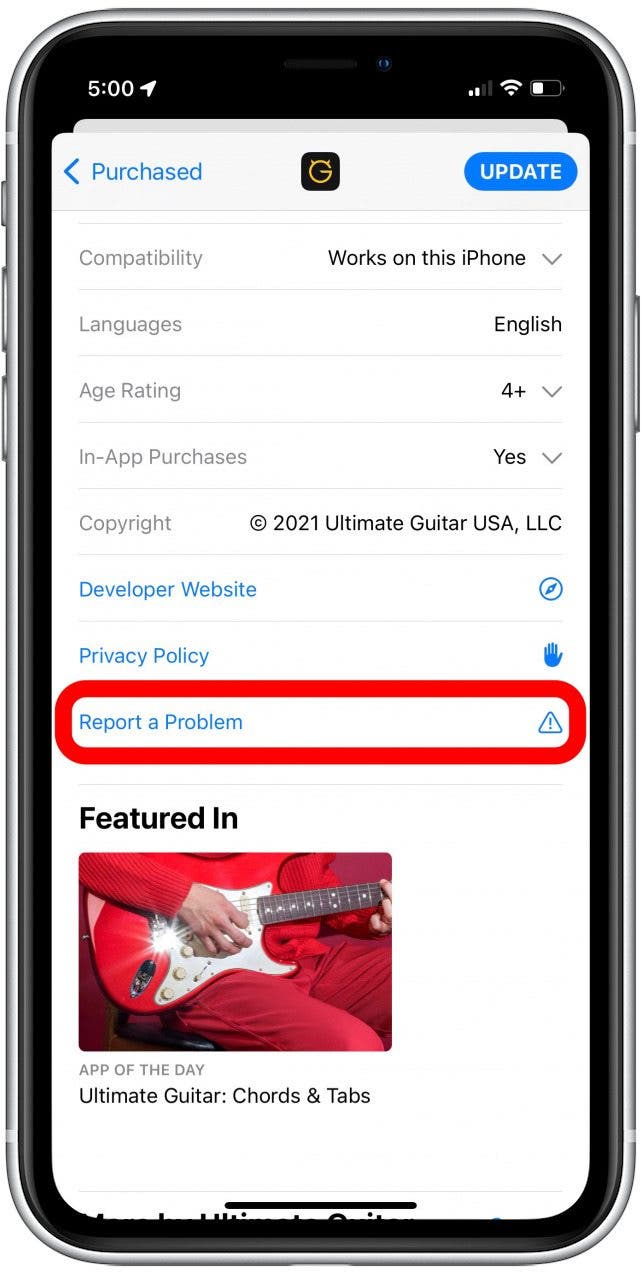 signaler un problème apple app store