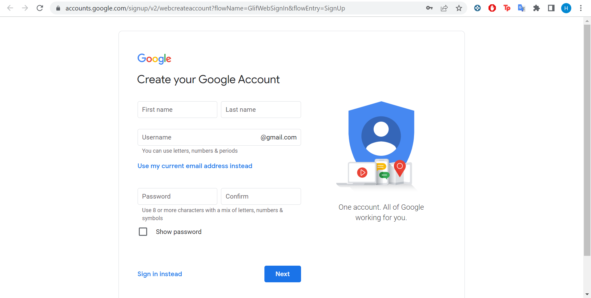 Comment creer un compte Google