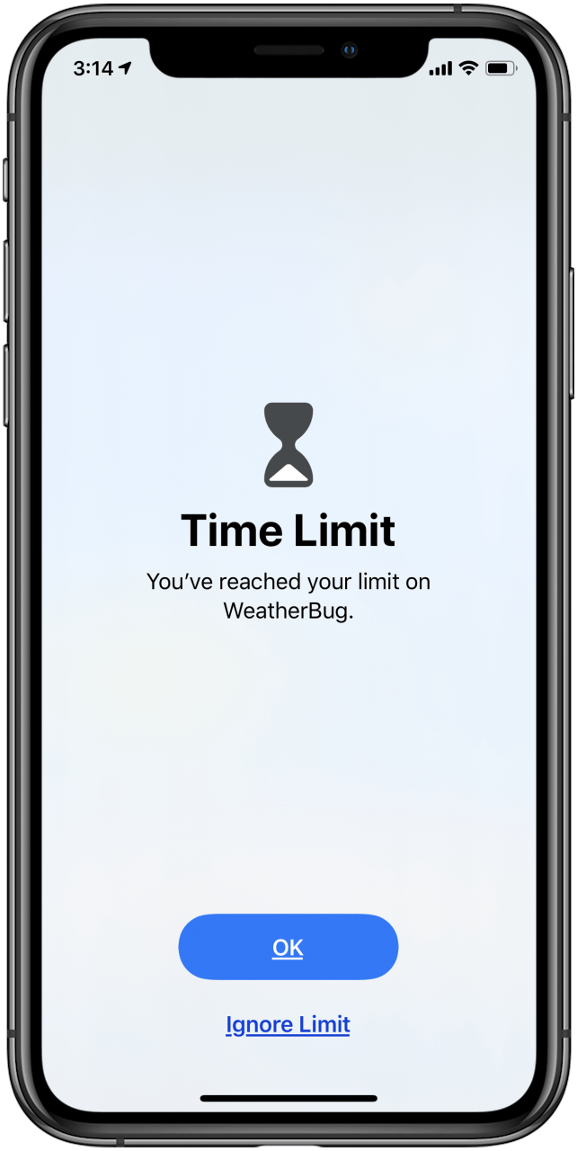 limites d'application de temps d'arrêt sur l'iphone