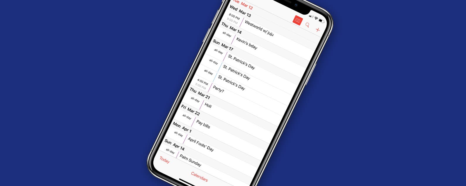 Comment rechercher des evenements dans lapplication Calendrier sur iPhone et