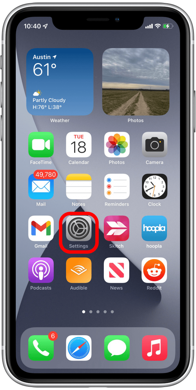 Appuyez sur Paramètres