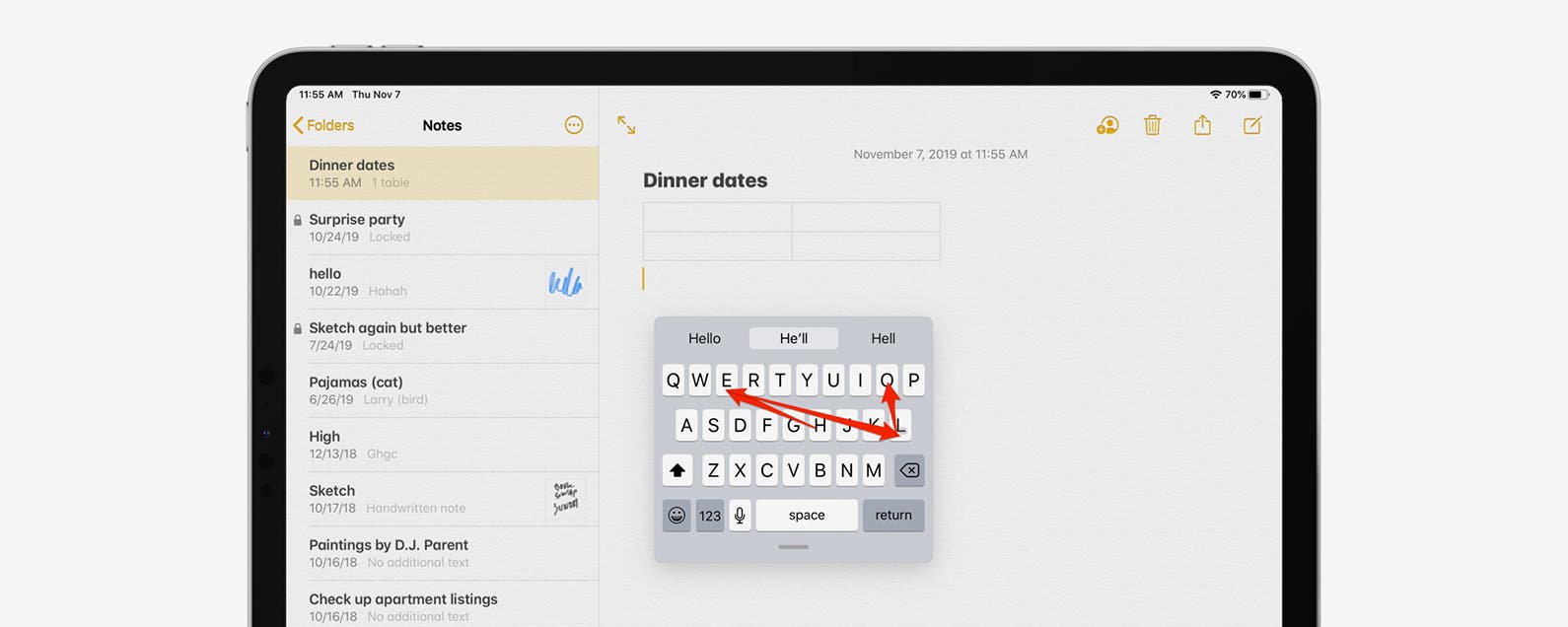 1652389691 Comment glisser pour taper sur le clavier flottant de liPad