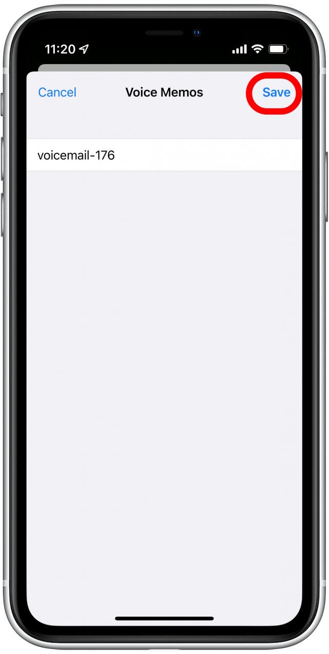Renommez la messagerie vocale si vous le souhaitez, puis appuyez sur Enregistrer.