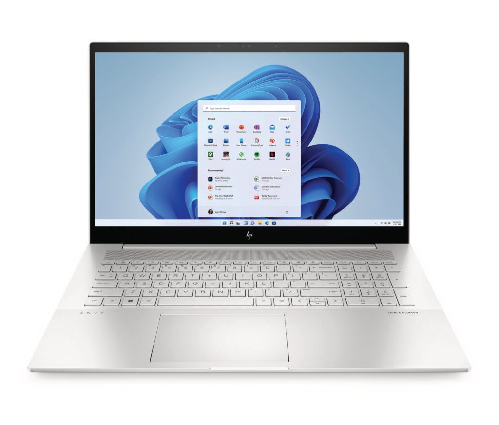 Le HP Envy 17.3 dans une séance de presse en blanc et gris