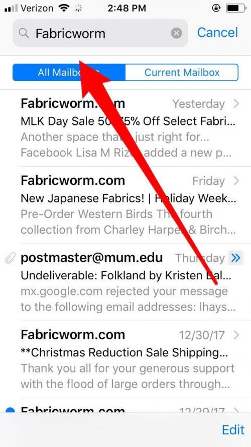 supprimer en masse des e-mails sur iphone