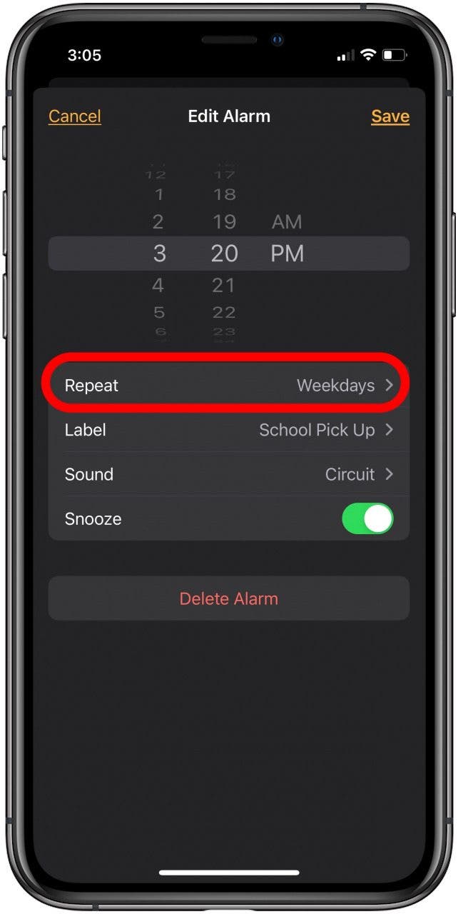 régler la fréquence du son d'alarme de l'iphone