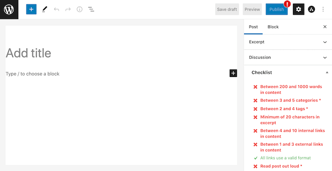 Une liste de contrôle des articles de blog créée avec PublishPress Une liste de contrôle des articles de blog créée avec PublishPress