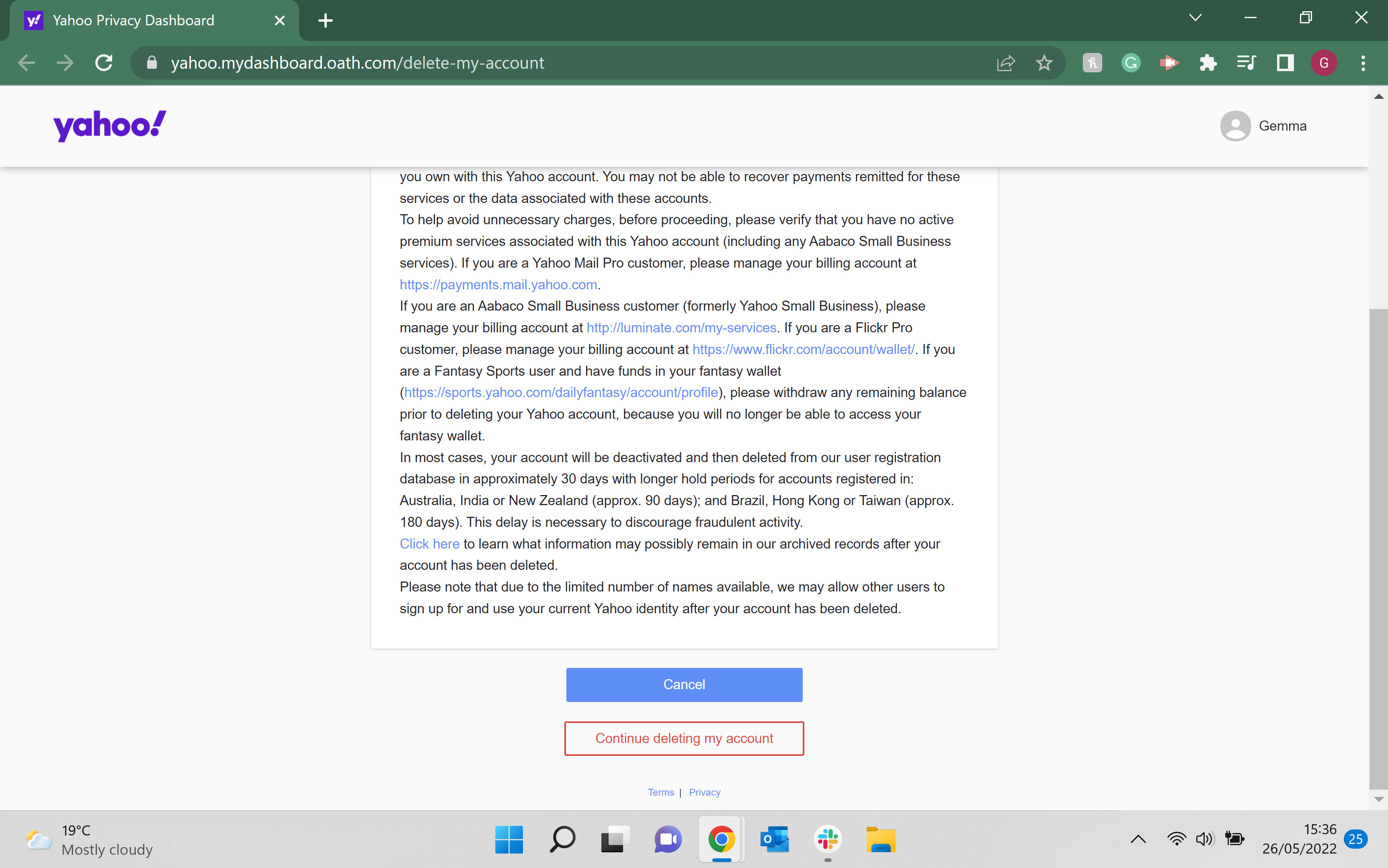 1653654256 932 Comment supprimer un compte Yahoo
