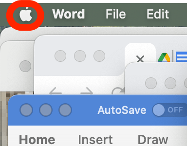 Cliquez pour ouvrir le menu Apple.