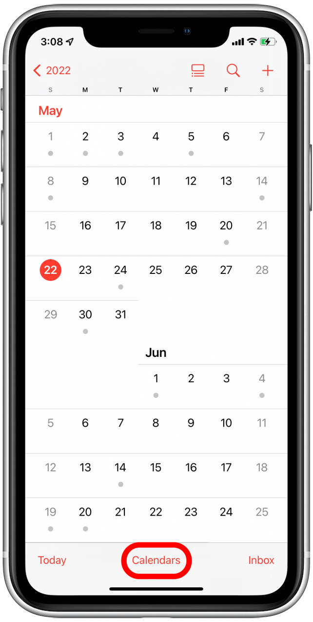 Appuyez sur Calendriers