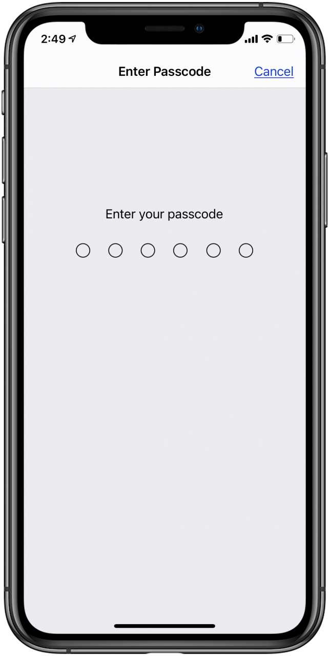 code d'accès ipad et iphone