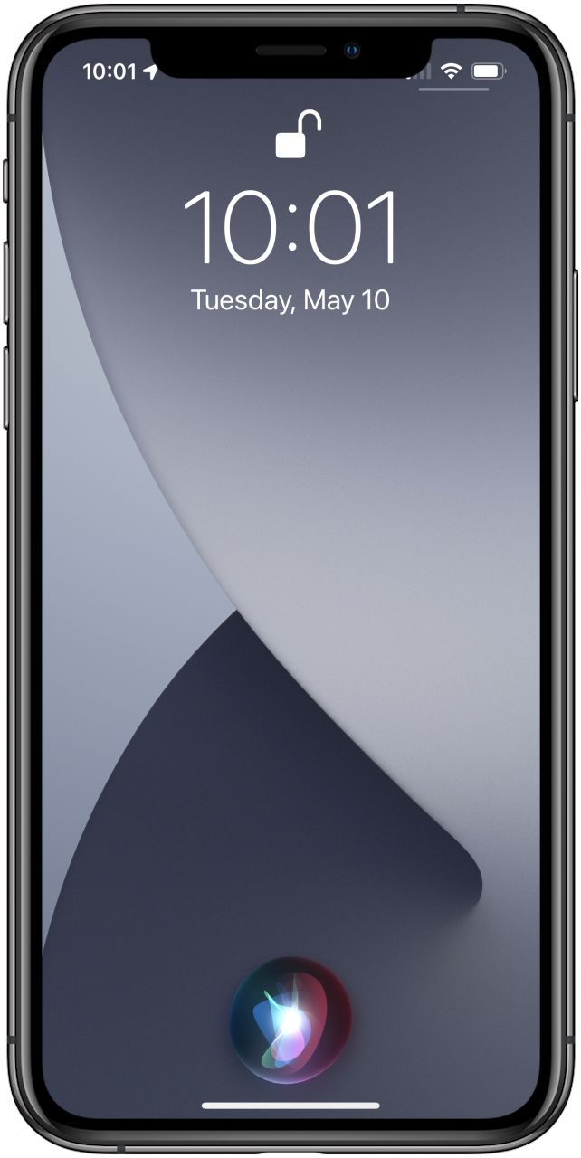 Verrouiller l'écran avec Siri activé.