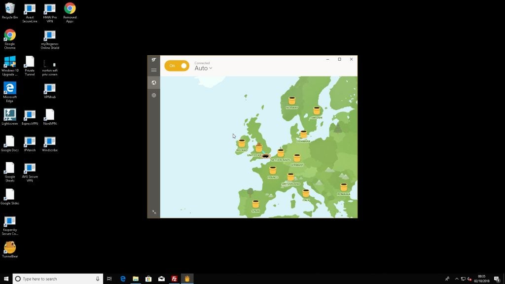 TunnelBear VPN gratuit Client de bureau Windows 10