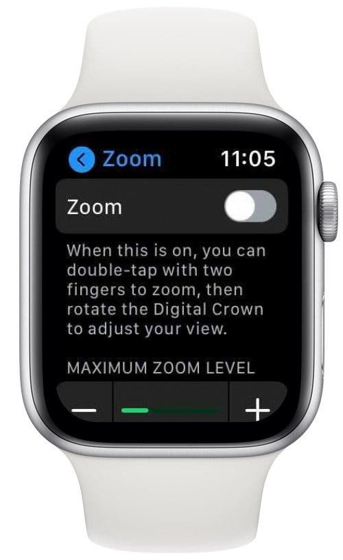 Le zoom est désactivé lorsque la bascule est grise