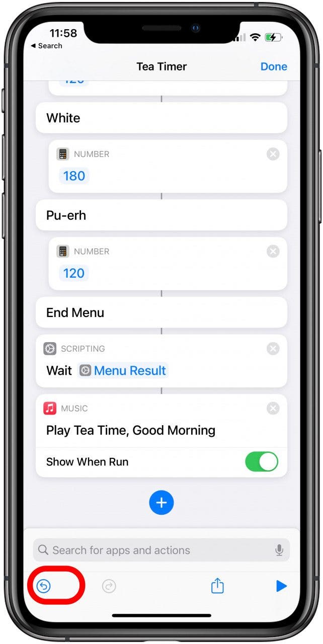 Appuyez sur le bouton Annuler pour annuler vos actions