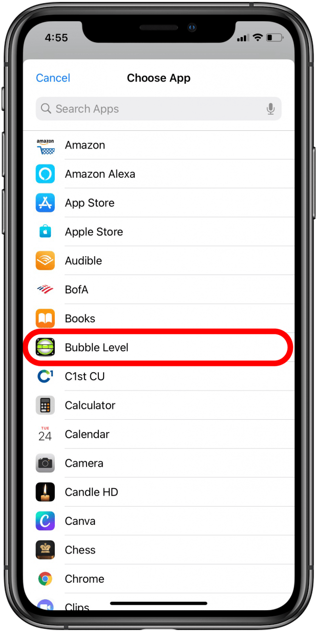 Sélectionnez l'application pour laquelle vous créez une nouvelle icône