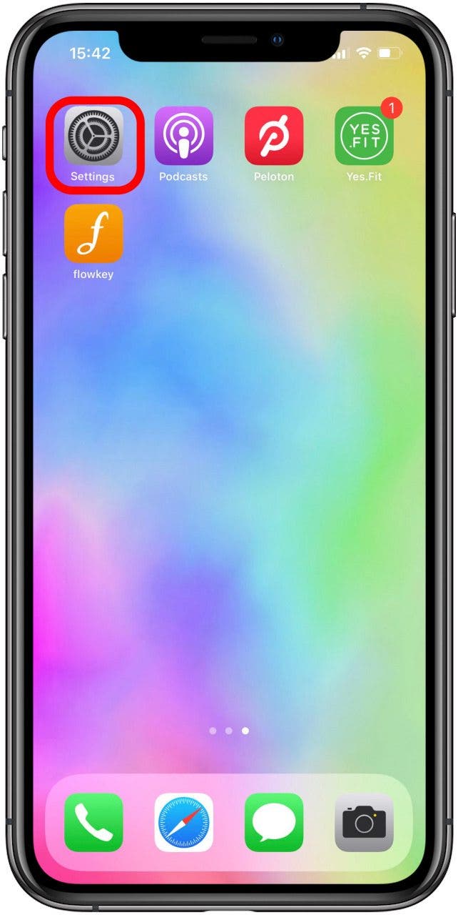 Ouvrir les paramètres sur iPhone