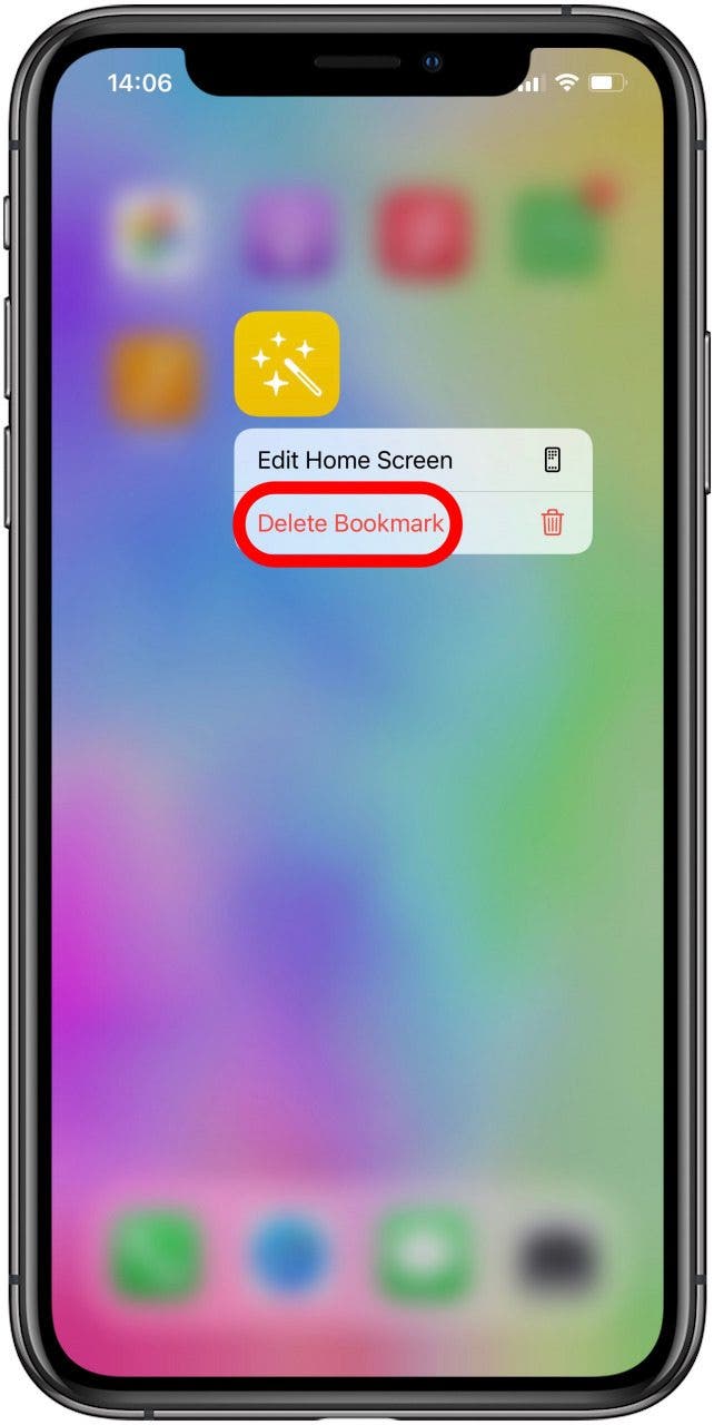 Supprimer le raccourci de l'écran d'accueil de l'iPhone