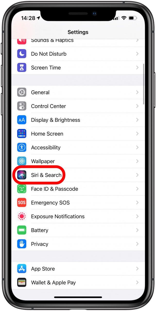 Siri et paramètres de recherche sur iPhone