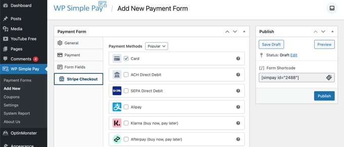 Sélectionnez des méthodes de paiement supplémentaires et modifiez le formulaire de paiement Sélectionnez des méthodes de paiement supplémentaires et modifiez le formulaire de paiement