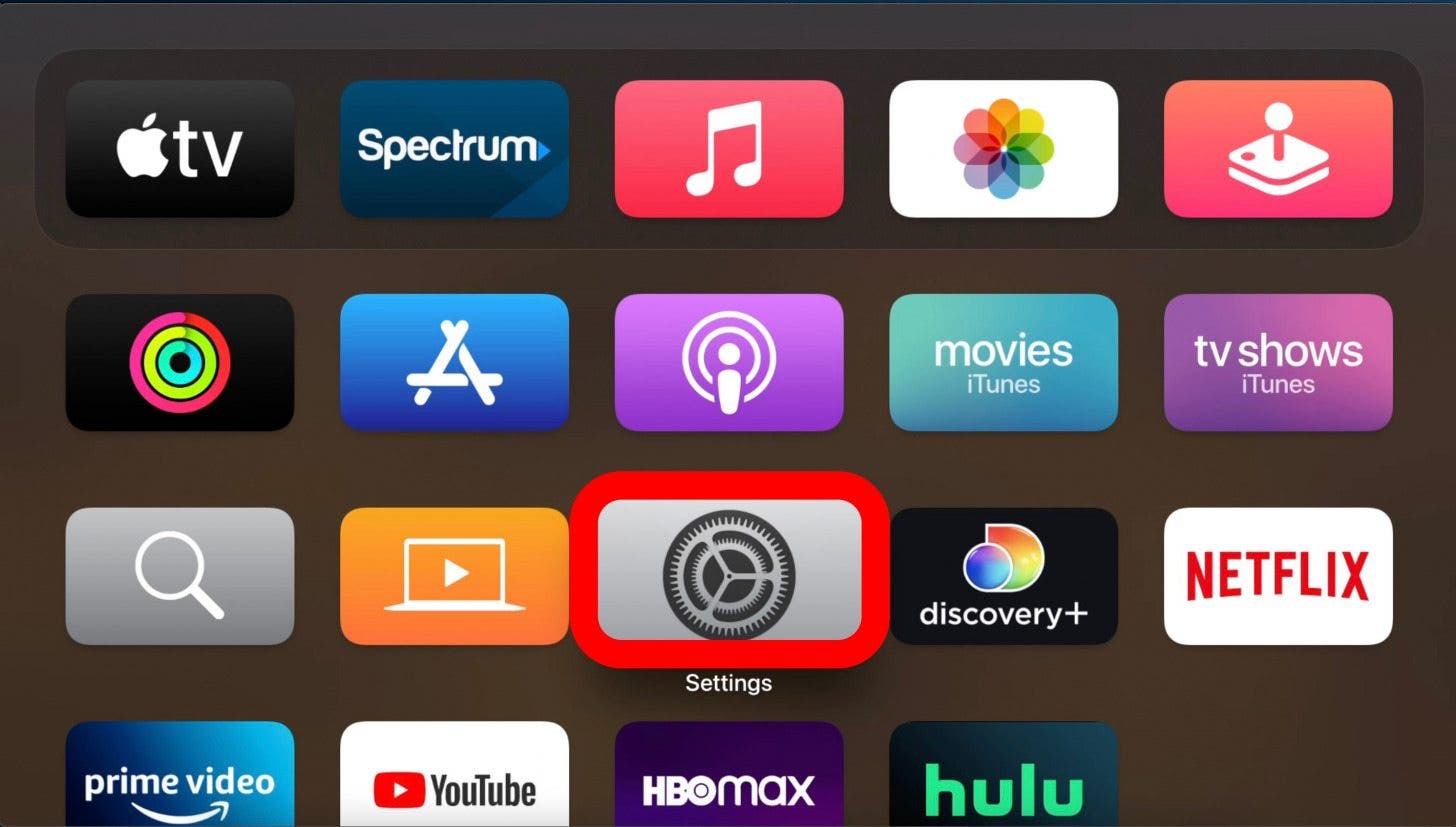 allez dans les paramètres sur apple tv 4k