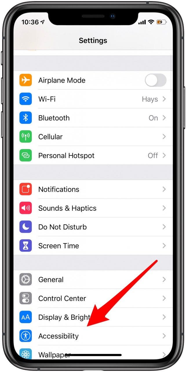 paramètres d'accessibilité de l'iphone