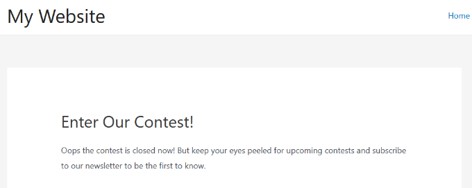 Le concours est un message fermé Le concours est un message fermé